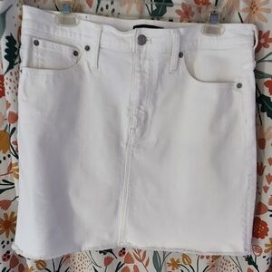 J Crew White Denim Skirt Sz 10